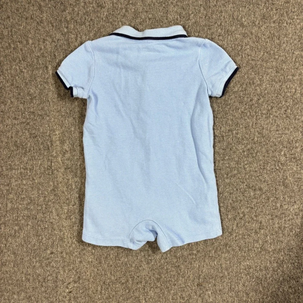 Ralph Lauren Baby Boys Blue Cotton Pique Short Sleeve Polo Romper 6M 70